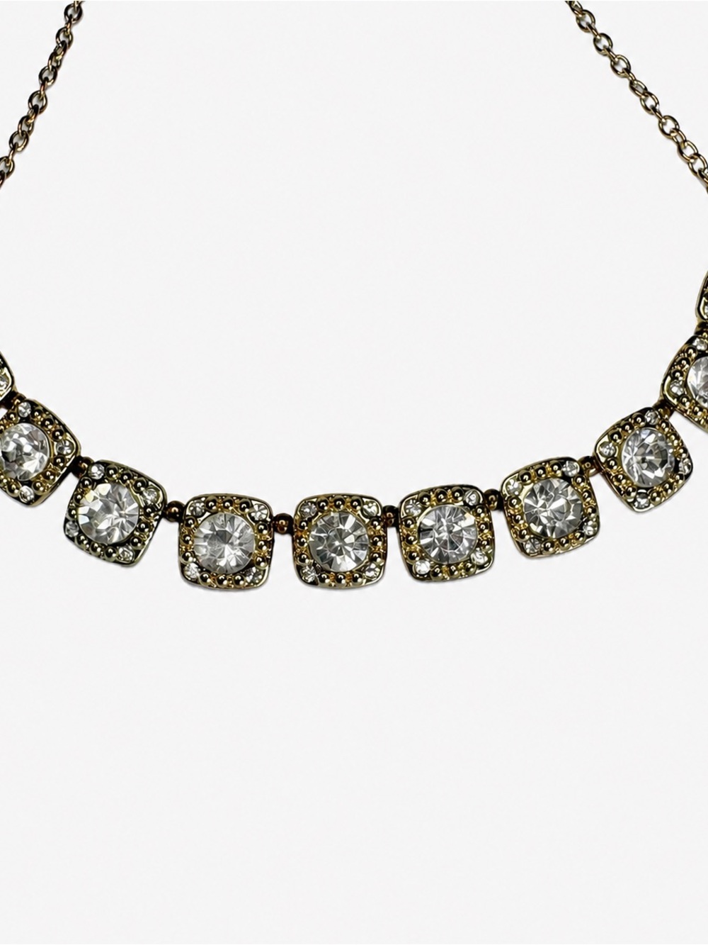 Rhinestone Statement‎ Gold Tone Necklace 
Hollywood Glam Quiet Luxury Old Money